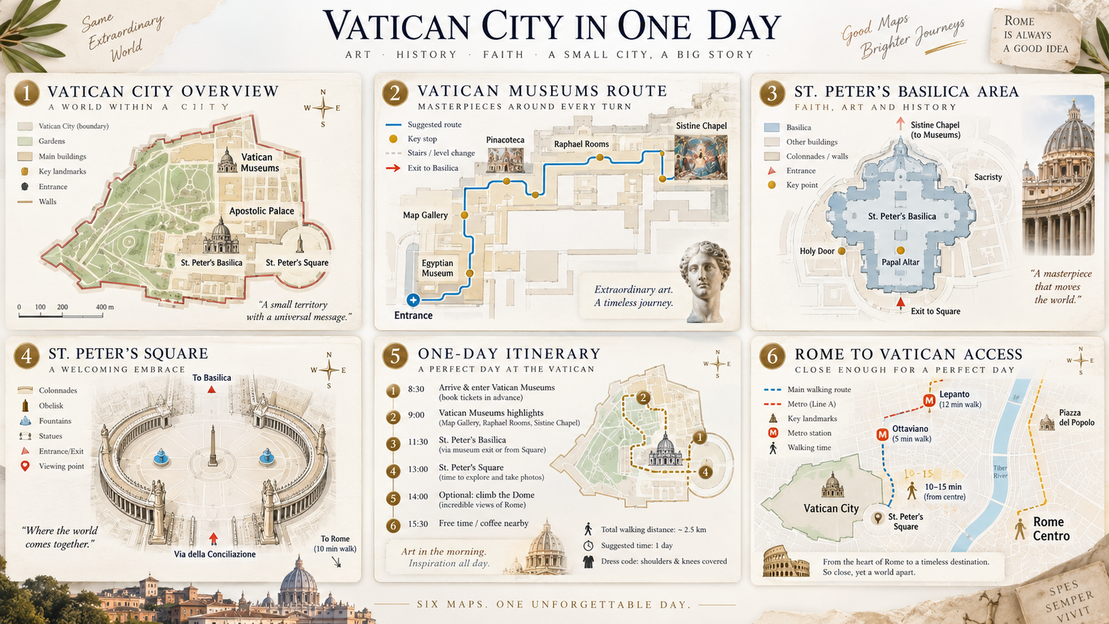 Gallery of Maps during a Vatican City in one day visit