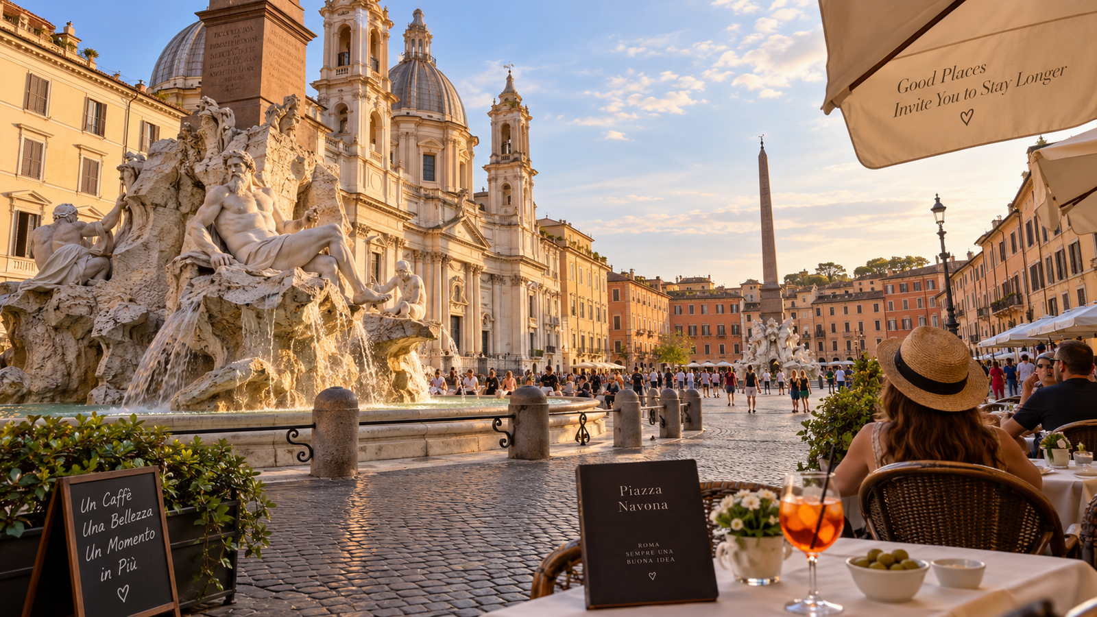 Romantic Piazza Navona walk on a Rome 4 day itinerary
