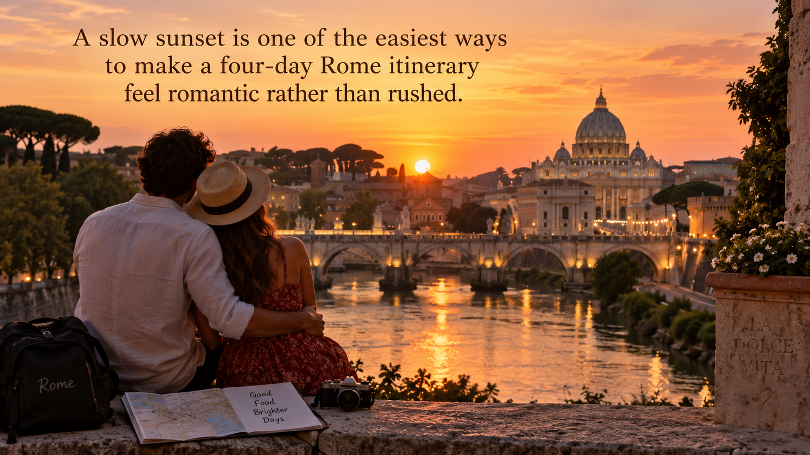 Rome in 4 Days for Couples romantic rooftop view in Italy