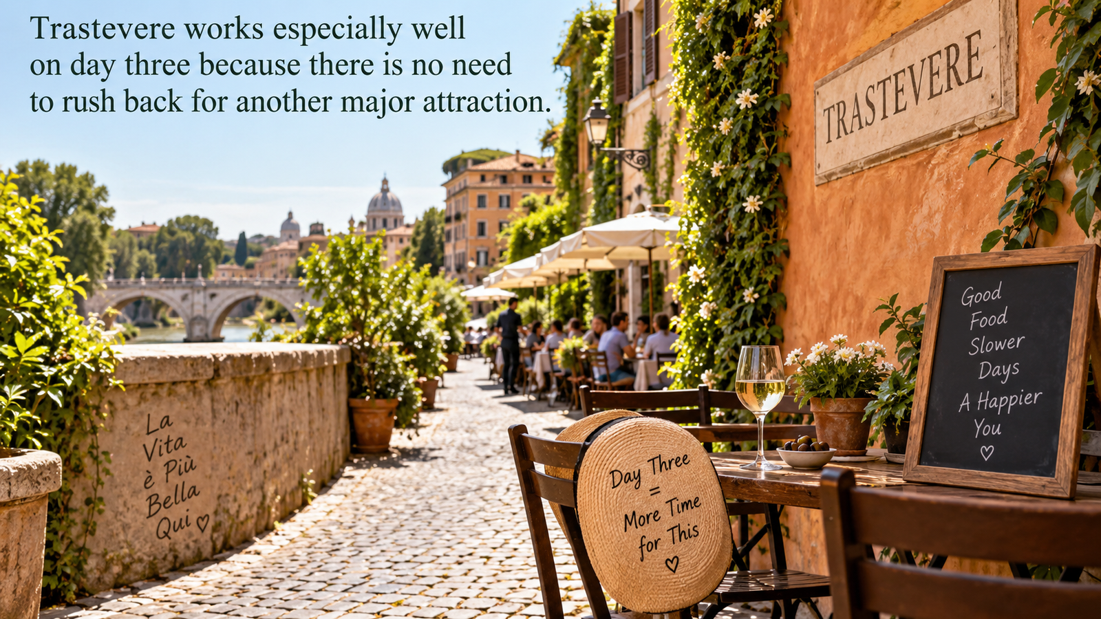 Trastevere romantic dinner during four days in Rome