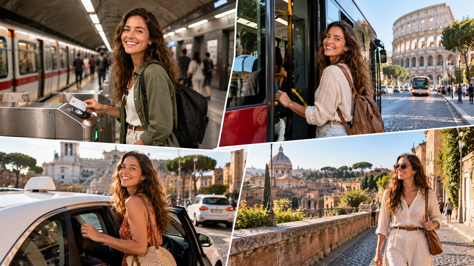 how to get around Rome by metro bus taxi and walking