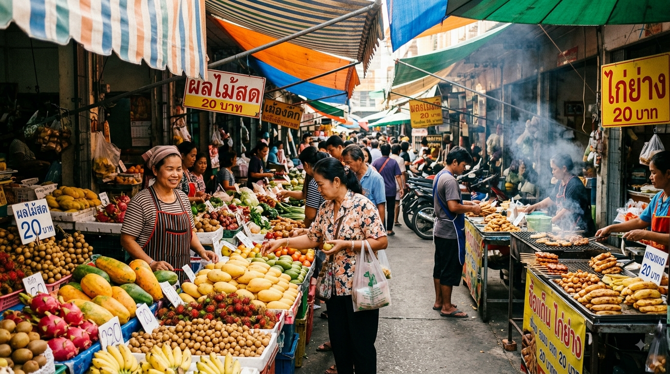 affordable Thailand vacation local street market savings
