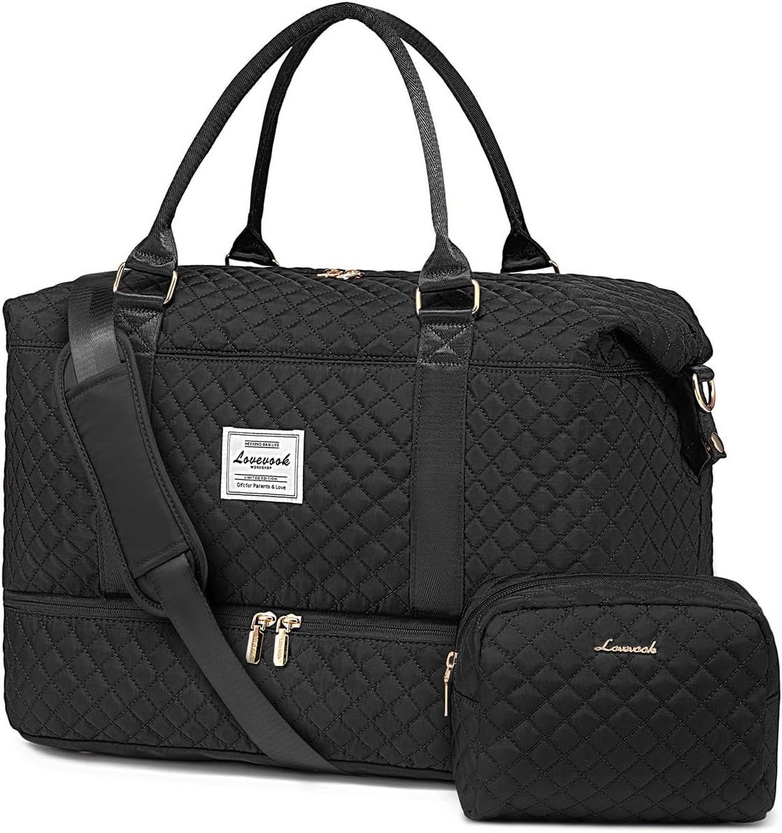 LOVEVOOK Travel Duffle Bag,Weekender Bags for Women with Shoe Compartment