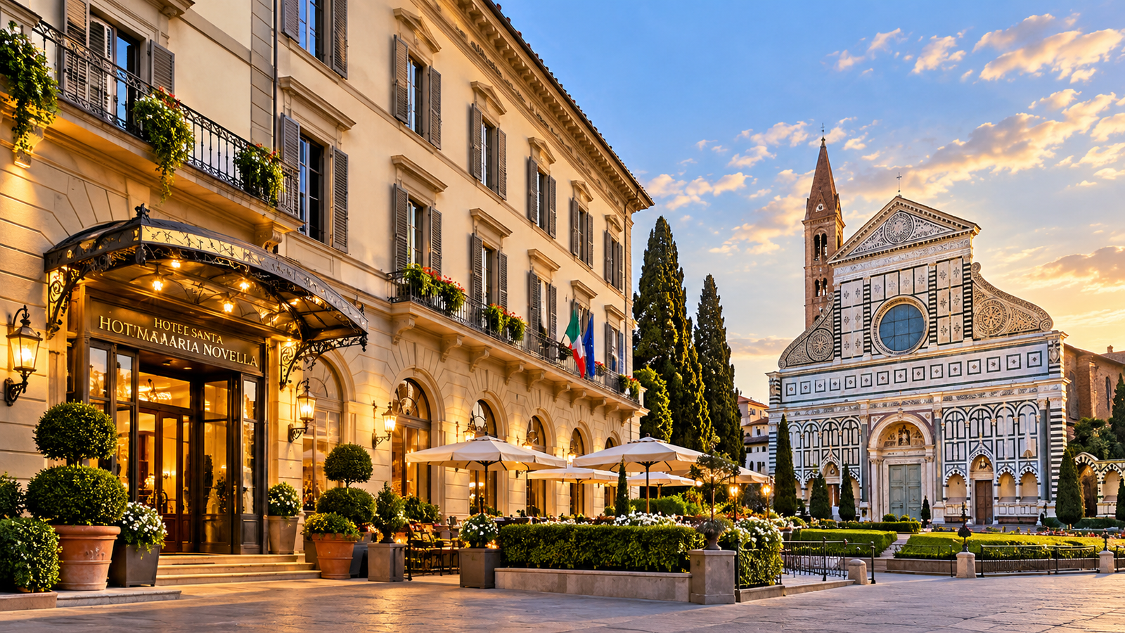 Hotel Santa Maria Novella overlooking historic Florence square
