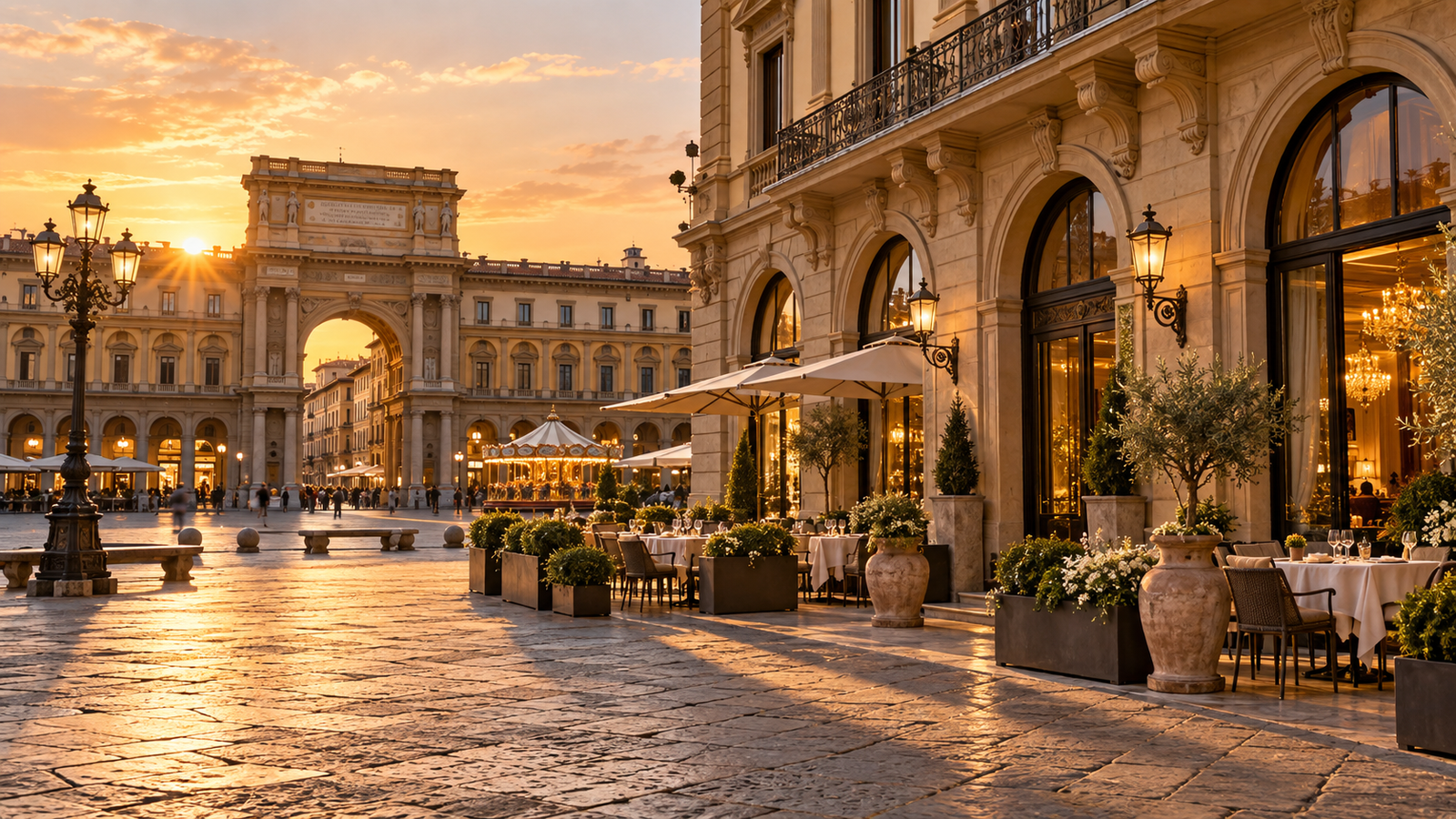 Hotel Savoy near Piazza della Repubblica in Florence city center