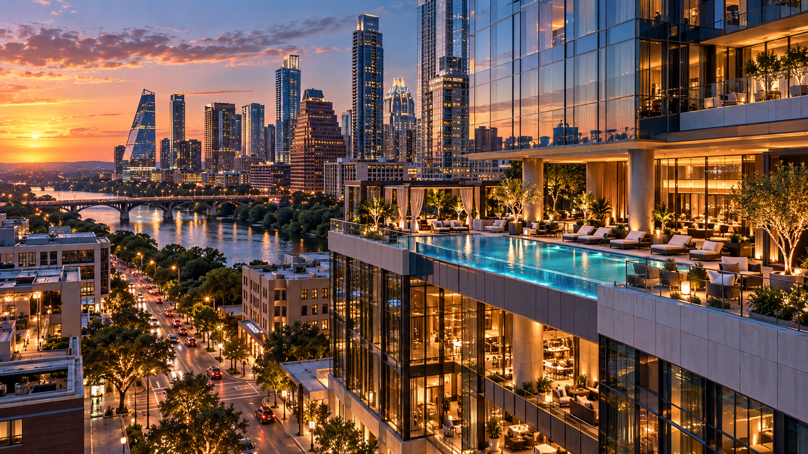 JW Marriott style luxury hotel in downtown Austin Texas